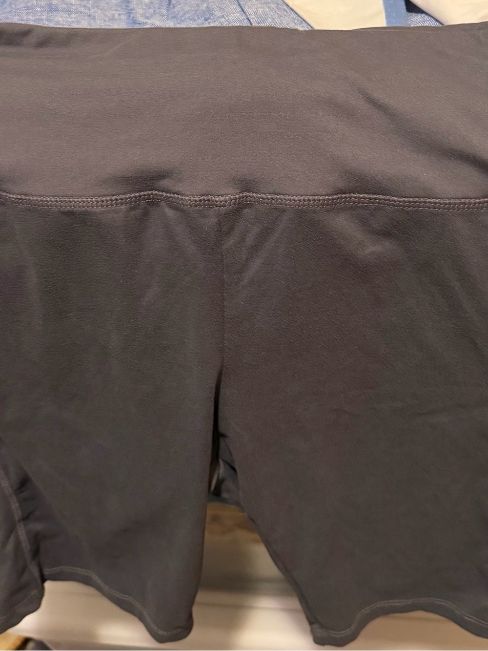 High waist grey bike shorts.